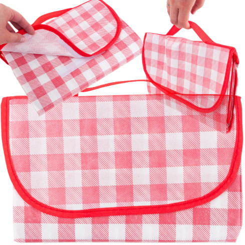TG71411-3 GROSSE PICKNICK-REISESTRANDDECKE WASSERDICHTE MATTE ROT