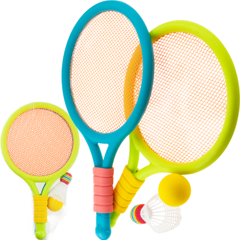 TG71584 Badmintonová sada, míček, barevné rakety, herní sada