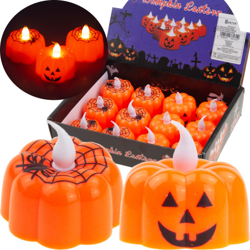 TG73370-1 LED KÜRBIS KERZEN HALLOWEEN LANTERNS DEKORATION SATZ VON 12PCS MIT BATTERIEN