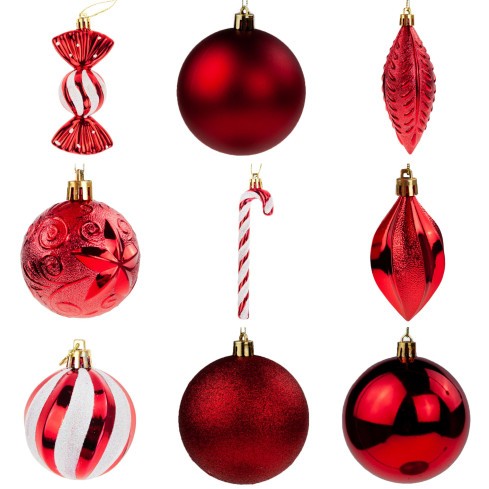 TG74340-4 GROSSER SATZ CHRISTBAUMKUGELN ROT