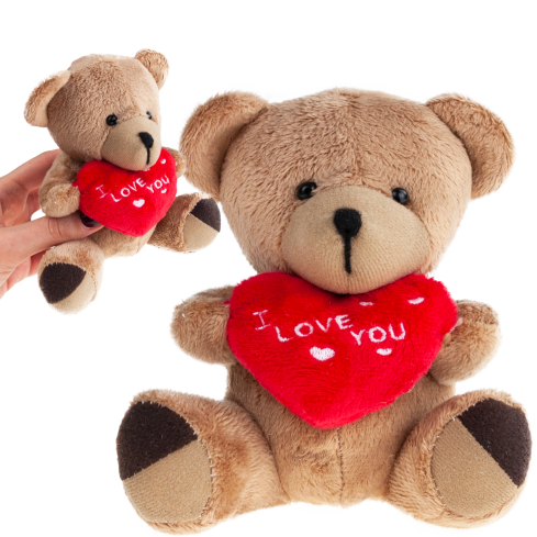 TG75260 Brown teddy bear for Valentine's Day, St. Nicholas Day, with a heart and