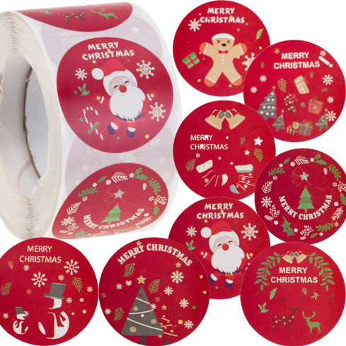 TG76363 vánoční dárkové balení dárkové visačky vánoční dekorativní role 500 ks kulaté