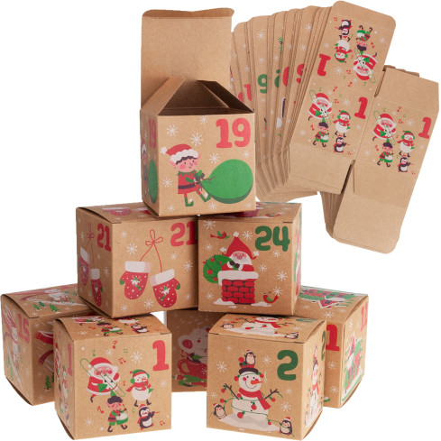 TG76370 ADVENTNÍ KALENDÁŘ KRABICE ADVENTNÍ SVÁTKY DIY RUČNĚ VYROBENÉ PRÁZDNÉ