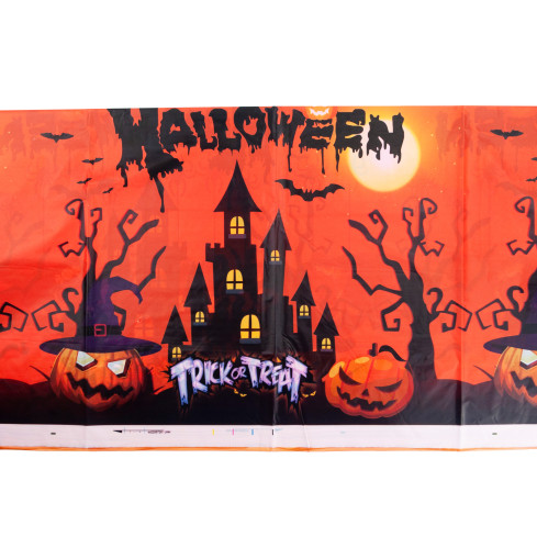 TG76540 HALLOWEEN TISCHDECKE ORANGE GROSSE TISCHDEKORATION KÜRBISSE