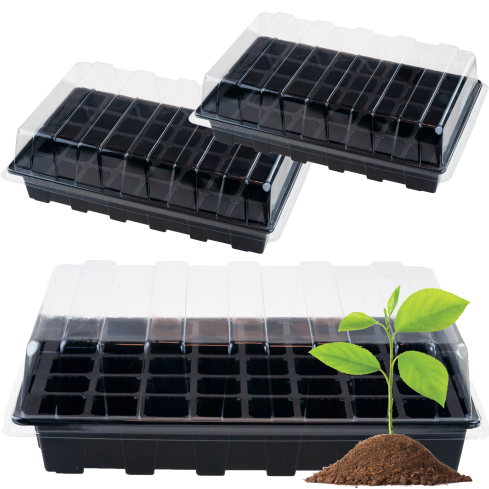 TG77630 Mini-Gewächshaus, Sämlingsgewächshaus, 3 Schalen mit 48 Kammern mit Deckel