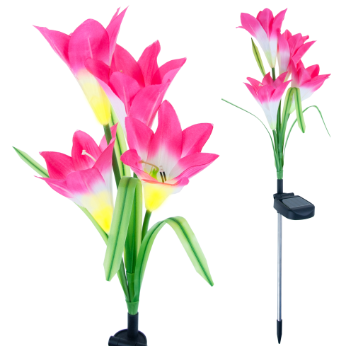 TG77663 SOLÁRNÍ KVĚTINY PRO ZAHRADU BALKON LILIE PUSH IN SOUMRAK SENZOR