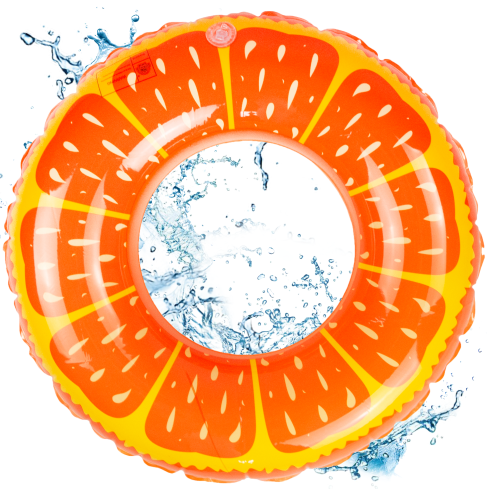 TG77798 Orange Inflatable Ring for Swimming at the Beach or in the Pool (for Kids)
