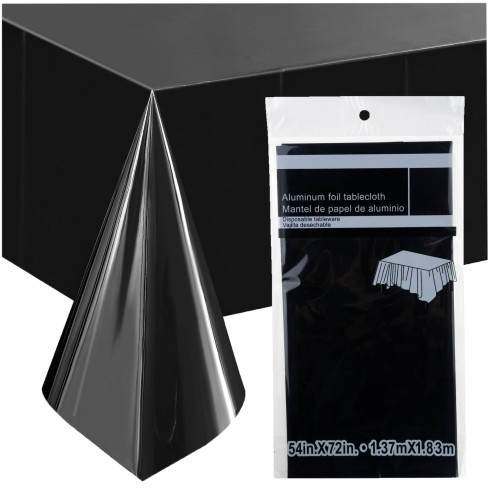 Tischdecke, Folie, schwarz, Halloween Dekoration, Party Dekoration, Größe 137×183 cm