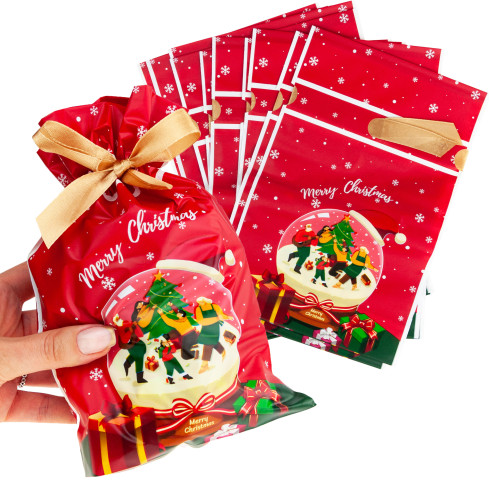 TG80077 DÁRKOVÉ SÁČKY VÁNOČNÍ DÁRKOVÉ SÁČKY VÁNOČNÍ SLADKOSTI 10KS