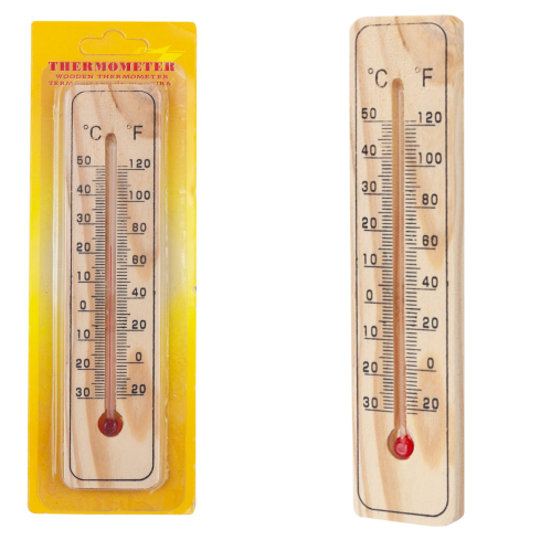 Mercury-free dye-sensitized room temperature thermometer for offices and warehouses