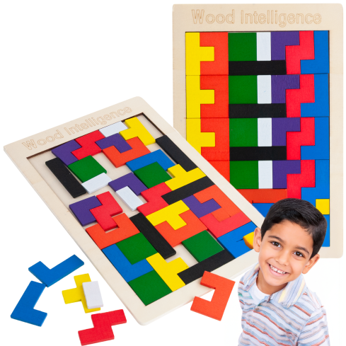 TG80424 HOLZ TETRIS TANGRAM MONTESORI PUZZLE