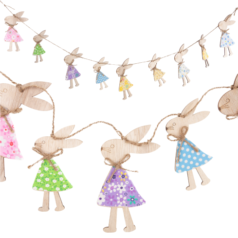 Easter garland, decorative chain, bunnies, 1 m