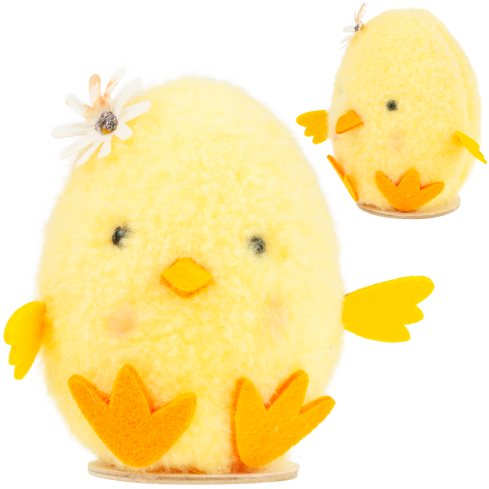 Decorative chicken, Easter chick, table decoration, fluffy, 13.5 cm