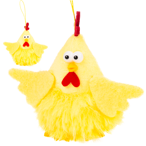 Easter chick, Easter decoration, fluffy, yellow, 13 cm