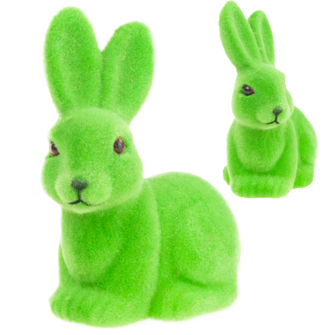 TG80588-14: Flocked green Easter bunny with a satin bow