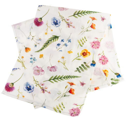 TG81317-1 Spring Velvet Table Runner, 34x180 cm, Elegant Floral Pattern