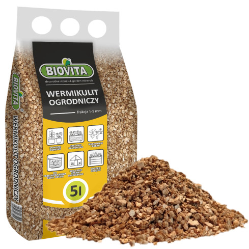 BIO1 BIOVITA GARTENBAU VERMICULIT NATÜRLICH 1-5MM 5L BODENHILFSSTOFF