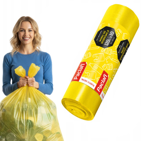 PAC5 Recycled Trash Bags, 120 L, 10-Pack, 70 x 110 cm