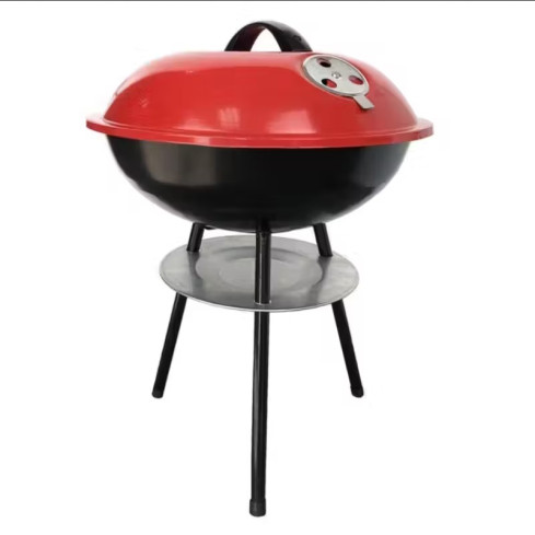 TG71417 HOLZKOHLEGRILL FÜR GARTENBRIKETTS RUND MIT DECKEL TRAGBARER ASCHEKASTEN