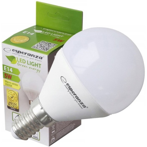 ELL151 LED žárovka G45 E14 5W = 40w COOL WHITE žárovka ENERGETICKÁ ÚSPORNOST