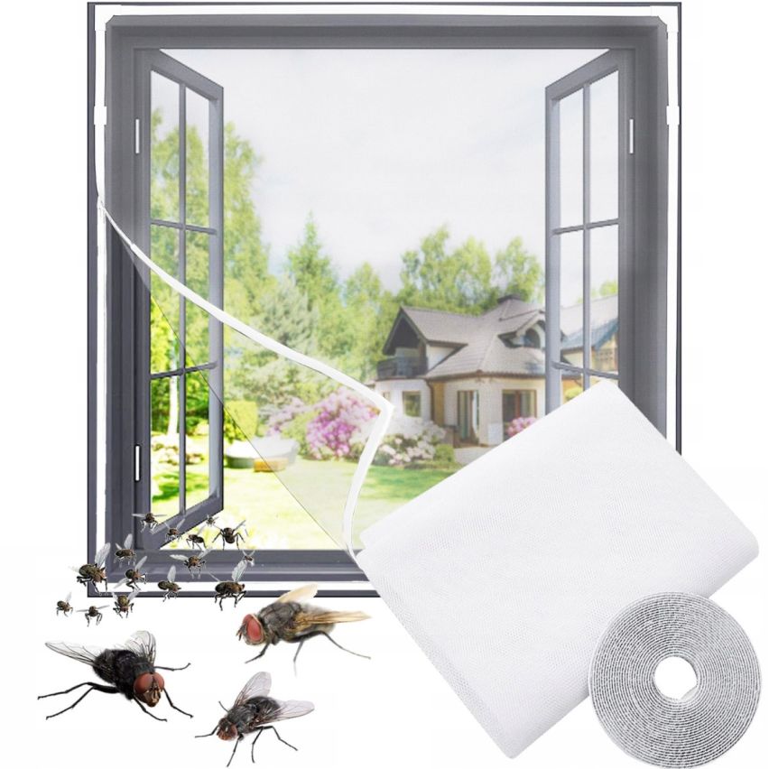 NN15 Moskitonetz Fenster Insektenschutz 150x150 + RPE weißes Mückenschutzmittel
