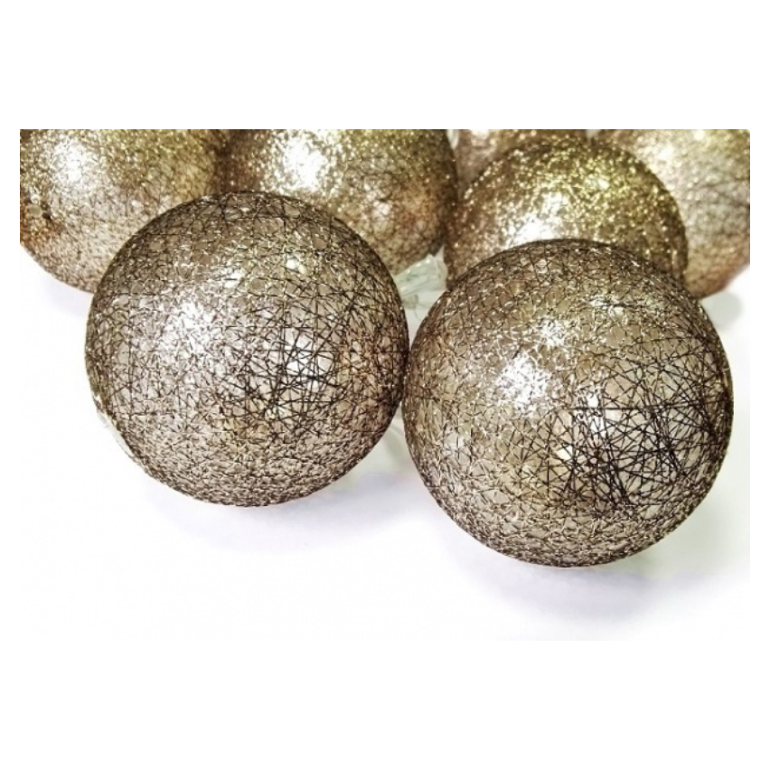 TX07315-3 Wattebällchen BALLS 10 LED Kupfer Girlande Bronze