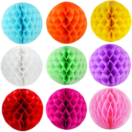 RR46 Papírová kulová lucerna Svatba Narozeniny Medová omítka