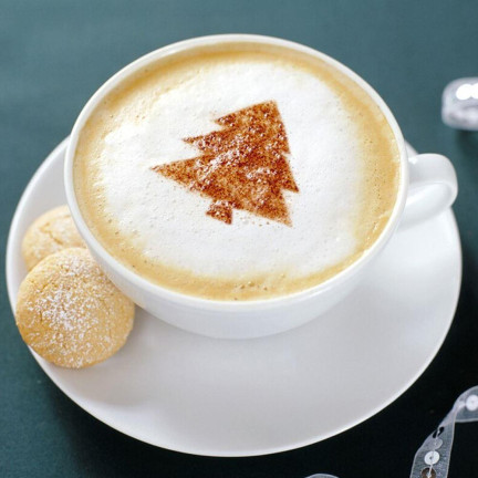 TG66809 SCHABLONEN FÜR DIE DEKORATION KAFFEE KUCHEN DESSERTS 16PCS LATTE CAPPUCCINO