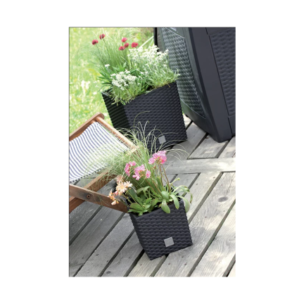 DRTS170L-S433 RATTAN BLUMENTOPF FÜR BALKON TERRASSE GARTEN RATO NIEDRIG