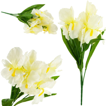 08357-B IRISSTRAUSS WEISS 7 STÜCK KÜNSTLICHE IRISBLUMEN