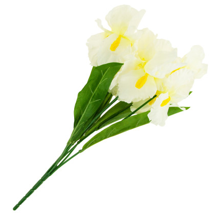 08357-B IRISSTRAUSS WEISS 7 STÜCK KÜNSTLICHE IRISBLUMEN