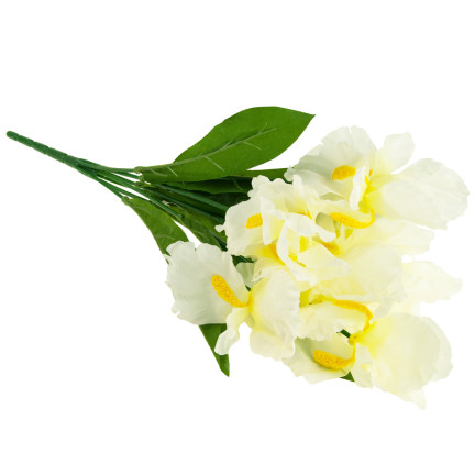 08357-B IRISSTRAUSS WEISS 7 STÜCK KÜNSTLICHE IRISBLUMEN