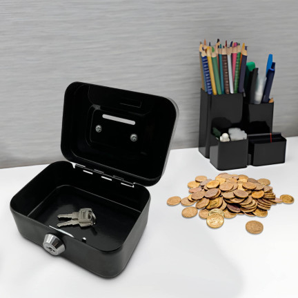 FT16 metal cash box, safe, piggy bank, keys