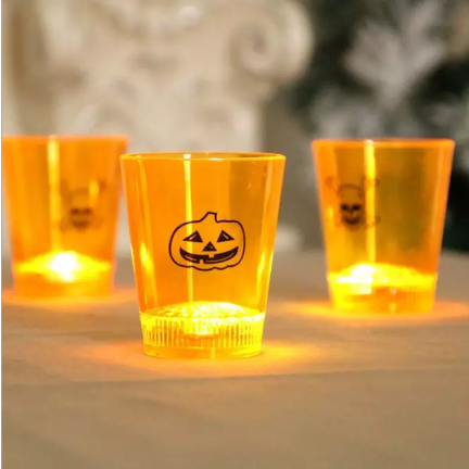TG66287 HALLOWEEN GLAS LEUCHTENDE LED SCHÄDEL KÜRBIS