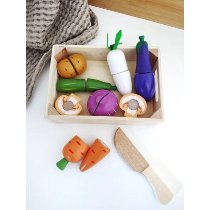 TG55486 DŘEVĚNÉ VEGETABLES v krabičce na suchý zip na řezání