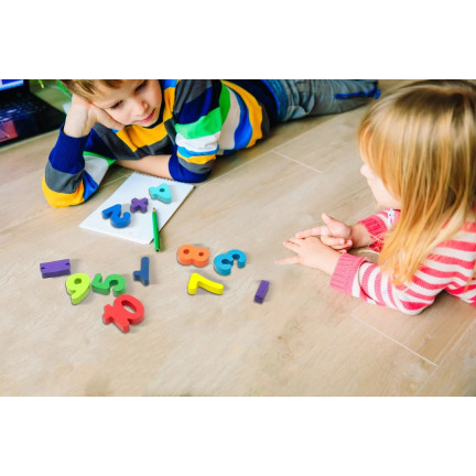TG50034 ČÍSLA DŘEVĚNÉ BLOKY POČÍTÁNÍ PUZZLE ČÍSLA HÁDANKY