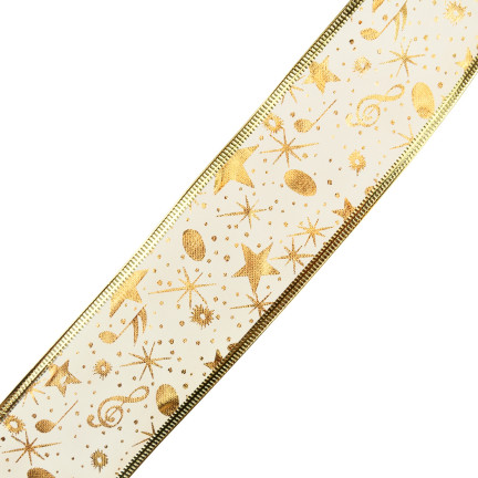 TG42491 Dekoband DECORATIVE DEKORATIVES WEIHNACHTSBAND 5CM 2,7M 2 Farben