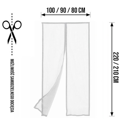 Türmagnetgitter 80/90/100 x 210/220cm weiss