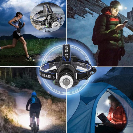 XA121 LED ZOOM ZOOM CREE XML T6 Stirnlampe Akku + Ladegerät