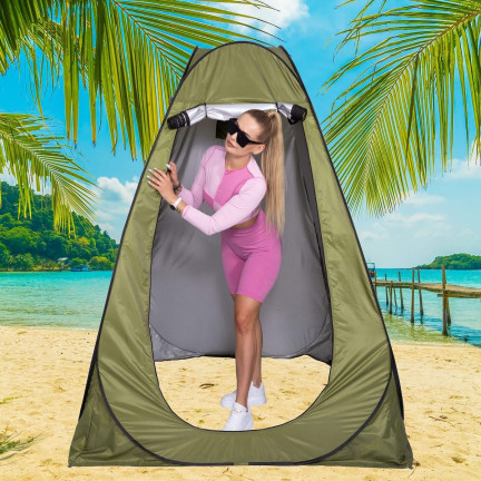 TG64417-2 Folding Beach Shower and Changing Tent, Portable Pop-Up Toilet