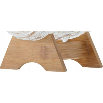 ZIX5704 1L-GLAS MIT HAHN AUF HOLZSTÄNDER FÜR SAFTGETRÄNKE