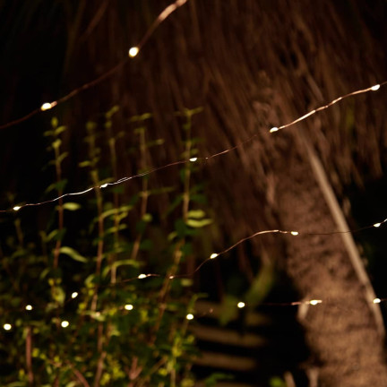 Lichterketten, solar garten, draht 100 LED warm