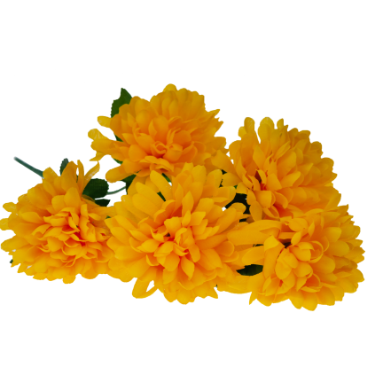 203111Ż CHRISTOPHER BUNCH 5Stück KÜNSTLICHE BLUMEN GELB