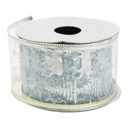 TG42491 Dekoband DECORATIVE DEKORATIVES WEIHNACHTSBAND 5CM 2,7M 2 Farben