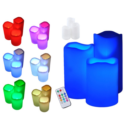 OO68 FERNBEDIENUNG LED KERZEN 3ER SET RGB