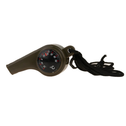 TG56533 PFEIFE MIT KOMPASS THERMOMETER ÜBERLEBEN MULTIFUNKTIONALE
