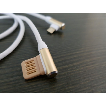 13679 Micro USB boční kabel nylon 100cm hliník