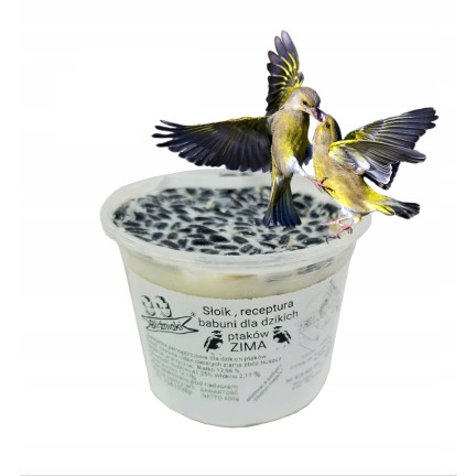 Fettglocke für Vögel, natürliche Zutaten, Fett und Samen, für Futterhäuschen, für Meisen, Sperlinge, Kleiber, 300g