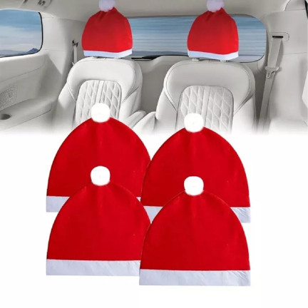 Auto-kopfstütze deckt weihnachtsmann hut 4pcs set