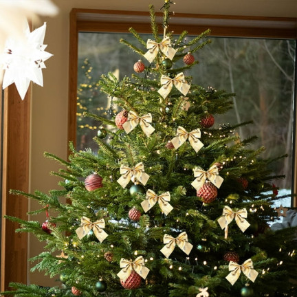 TG59773-2 MAŠLE 12KS ZLATÉ TŘPYTKY VÁNOČNÍ STROMEK DEKORATIVNÍ MAŠLE SADA